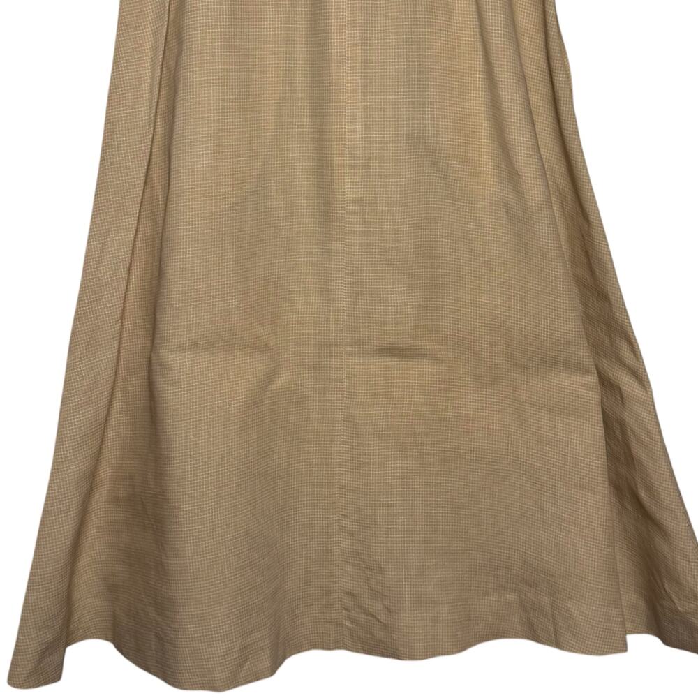 Vtg 1970's Ralph Lauren Cotton Linen Blend Button Front Prairie Midi Skirt - Picture 6 of 7